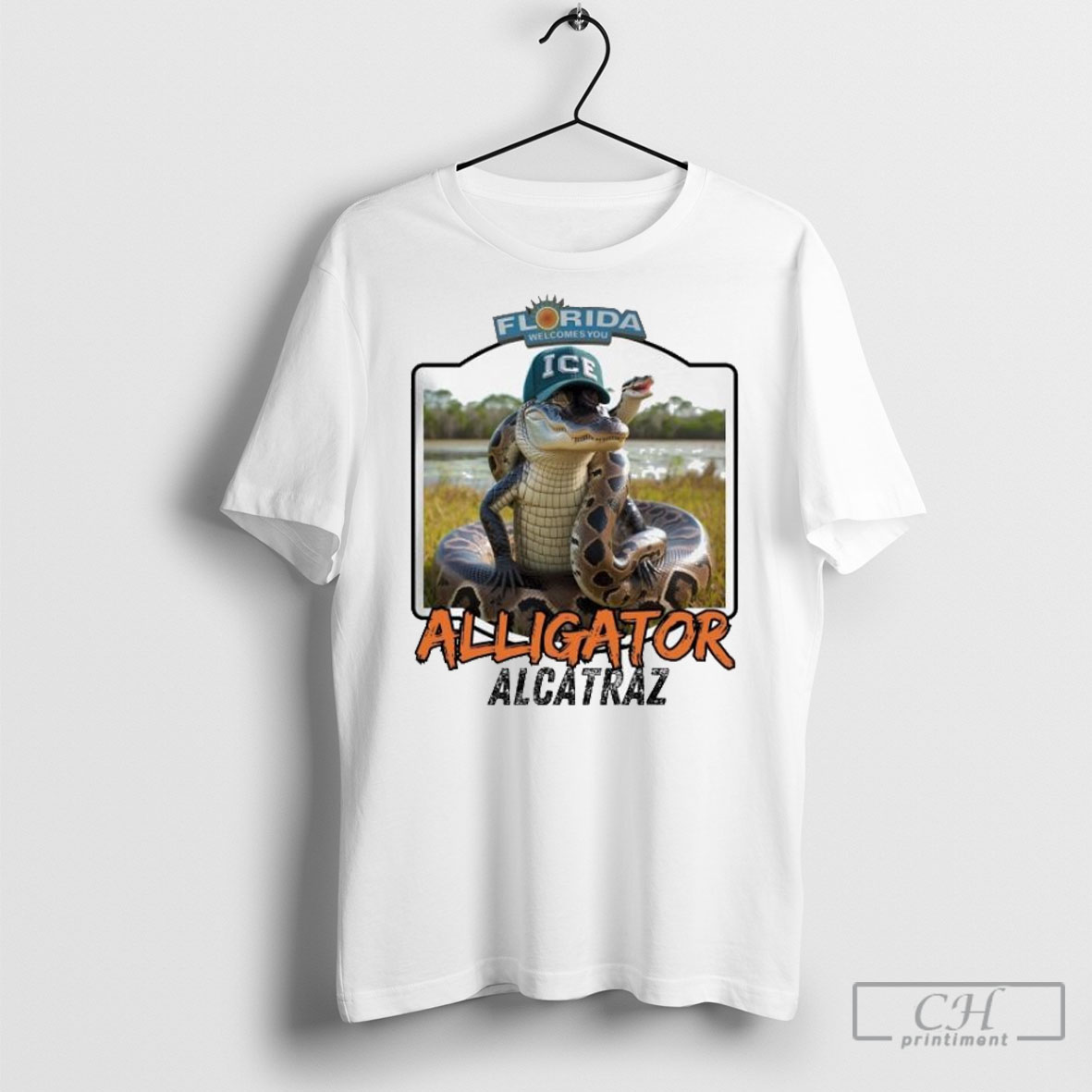 Florida Welcomes You Ice Alligator Alcatraz T Shirt