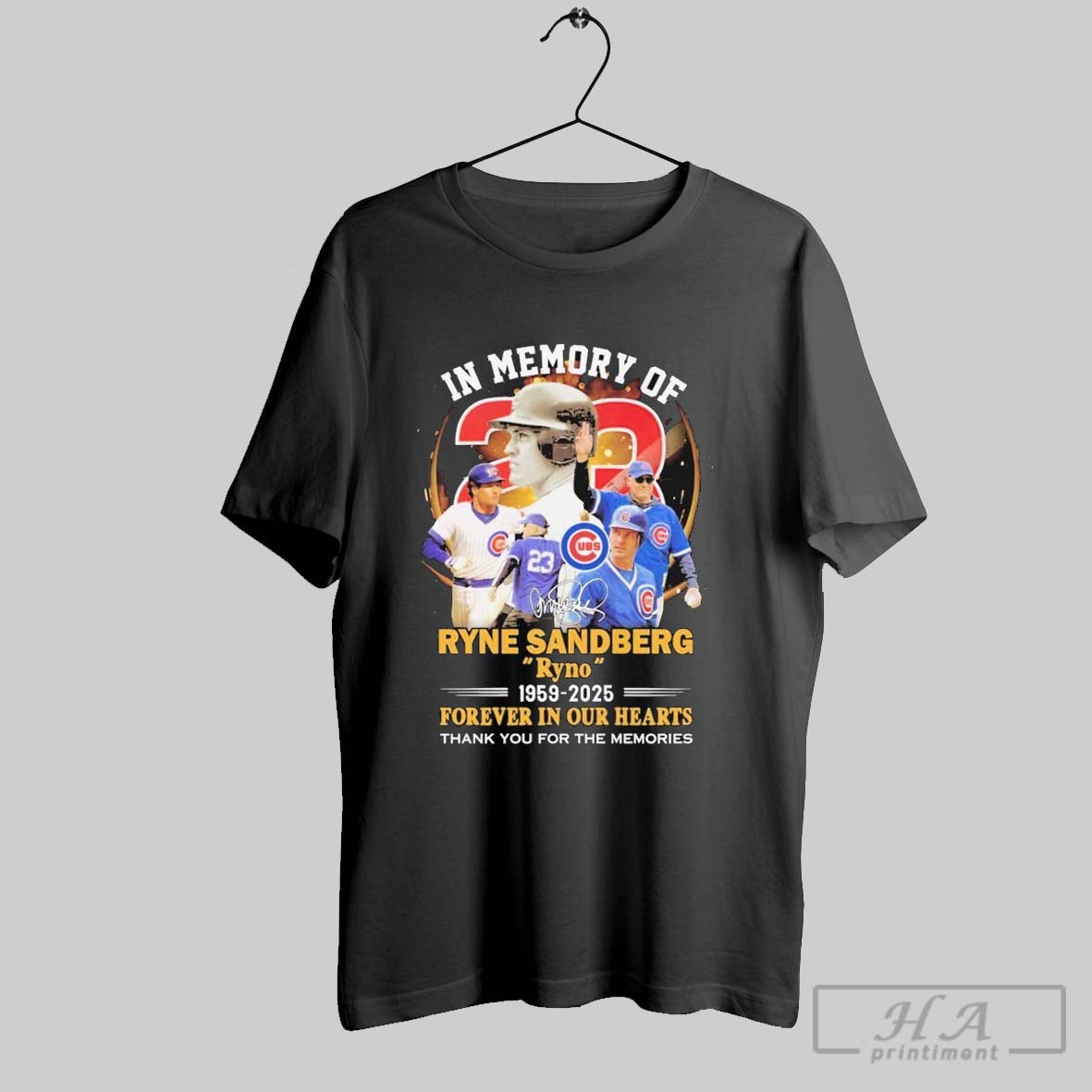 In Memory Of Ryne Sandberg Ryno 1959 2025 Forever In Our Hearts Thank You For The Memories Chicago Cubs Signature T Shirts