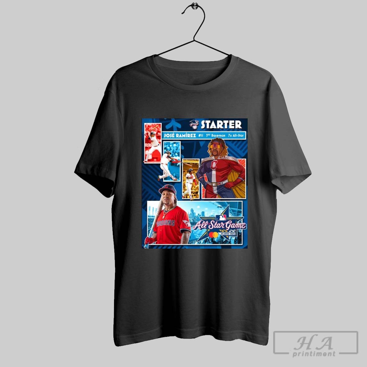 Jose Ramirez Cleveland Guardians 3rd Baseman 7x All Star Game Atlanta 2025 T Shirt