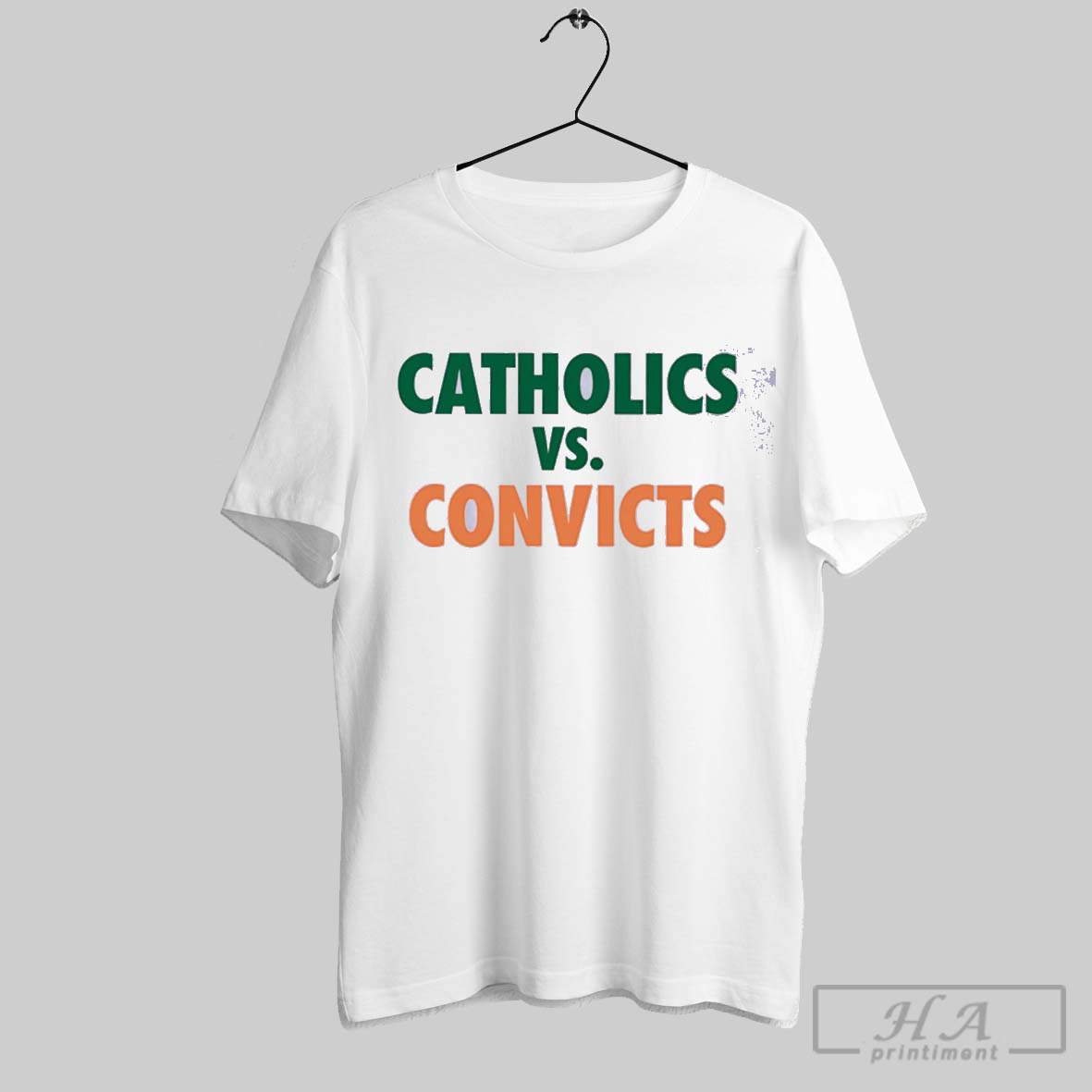 Miami Hurricanes Vs Notre Dame Fighting Irish Catholics Vs Convicts Shirt
