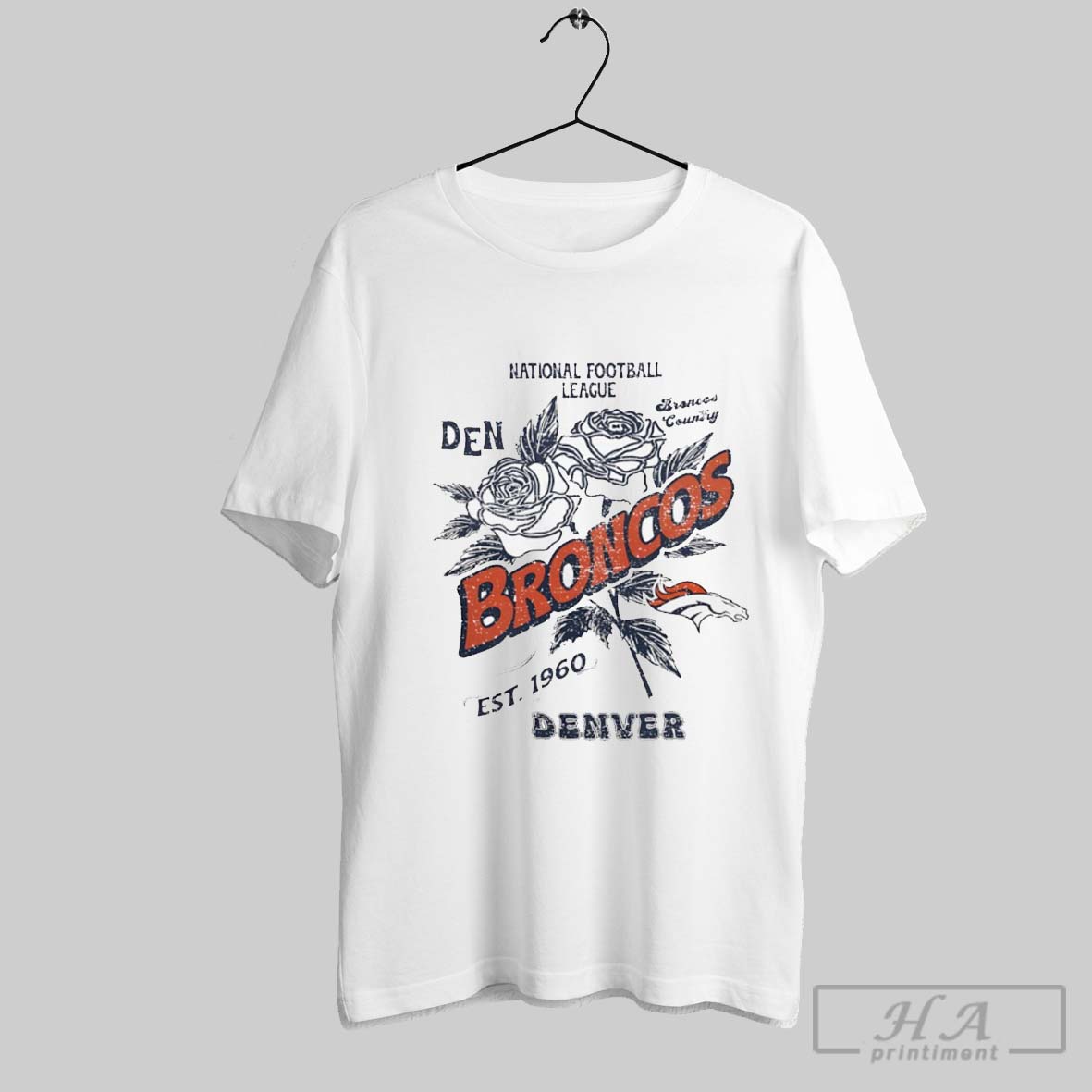 National Football League Denver Broncos Est 1960 Flowers Shirt