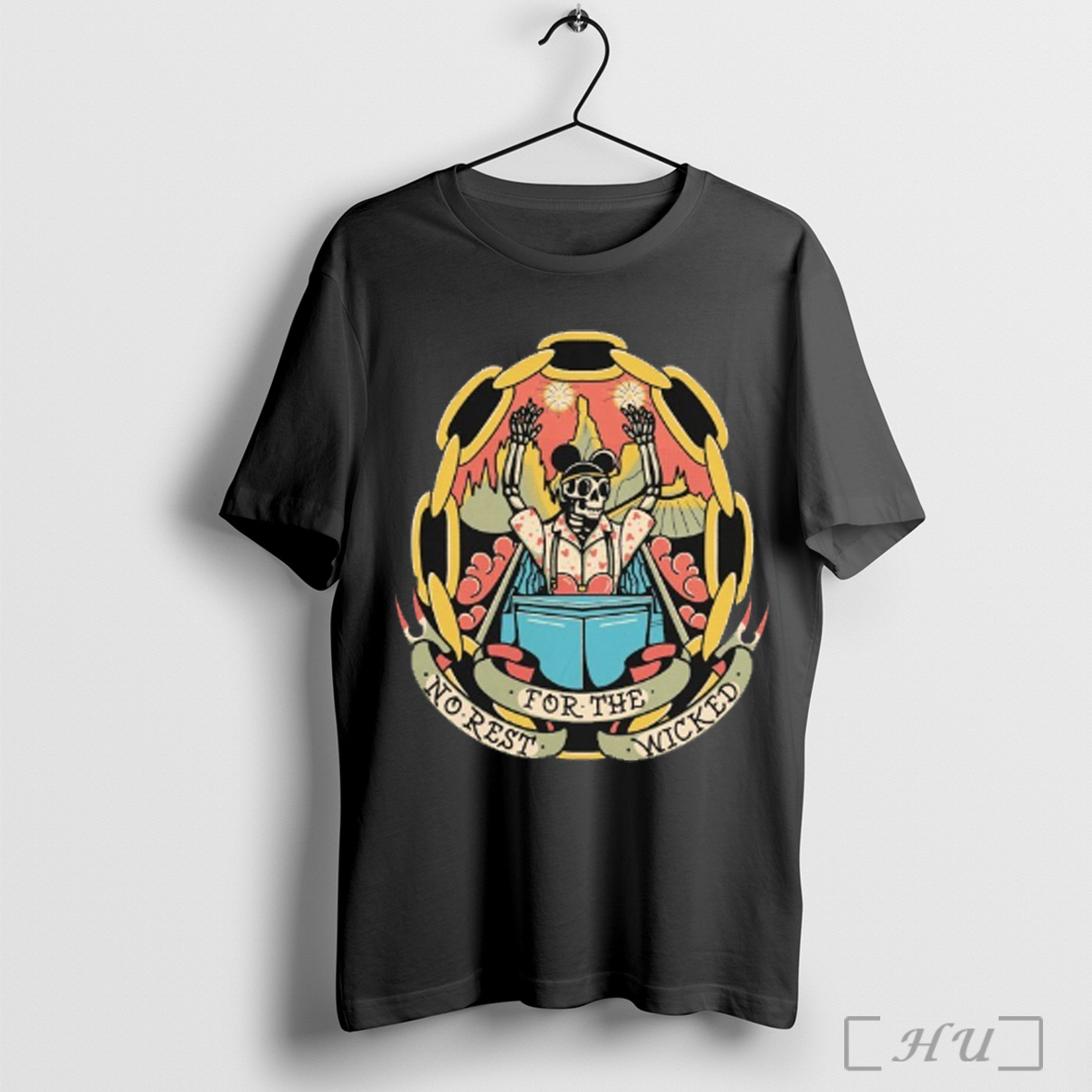 No Rest For The Wicked Mickey Skeleton T Shirt Sweatshirt