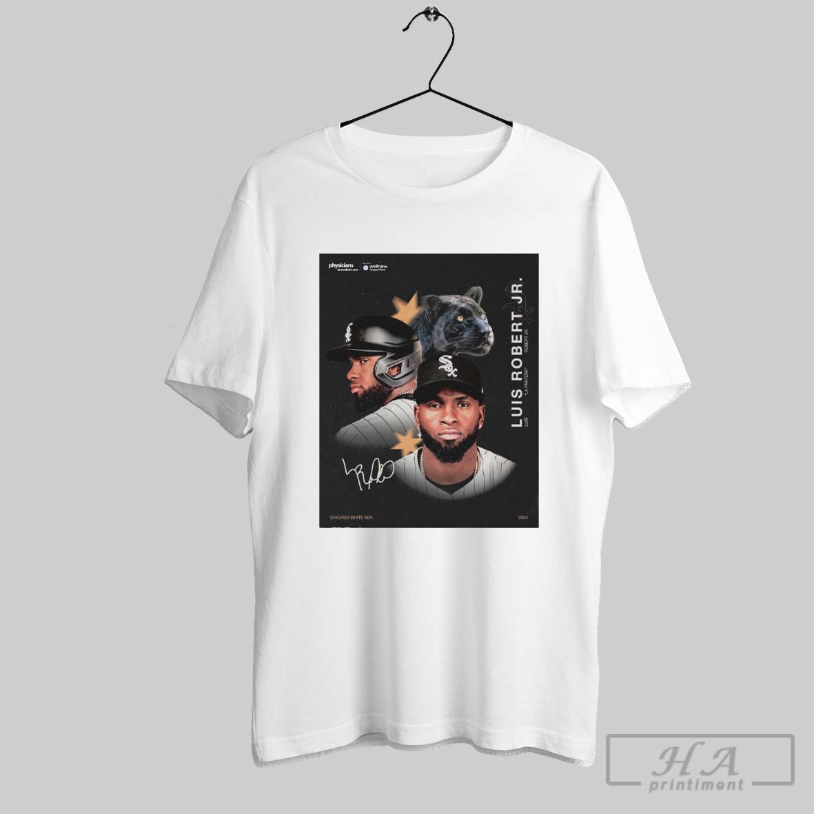 Official Chicago White Sox Luis Robert Jr La Pantera Signature Poster T Shirt