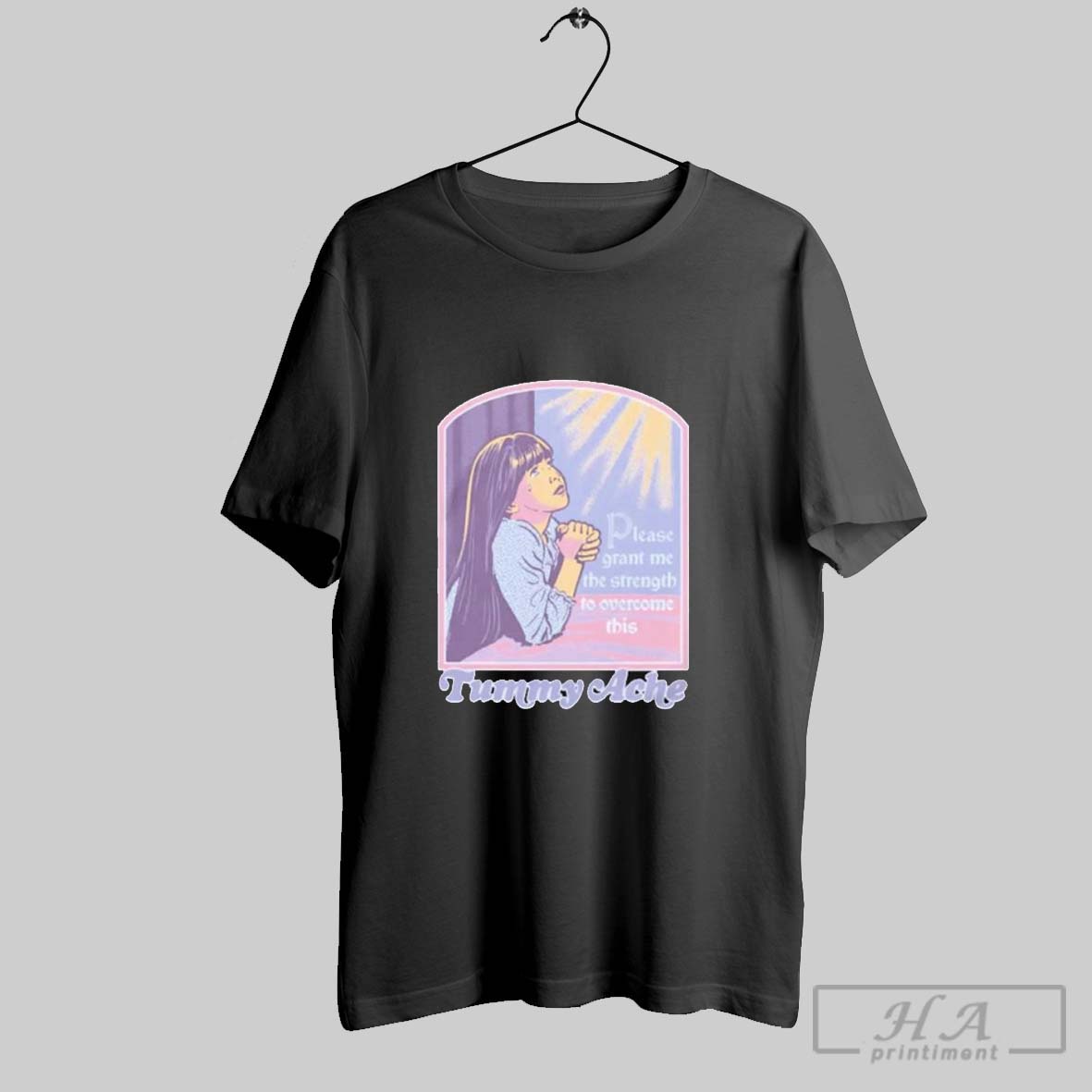 Official Steven Rhodes Tummy Ache Retro Dark Humor Strength To Overcome This T Shirt