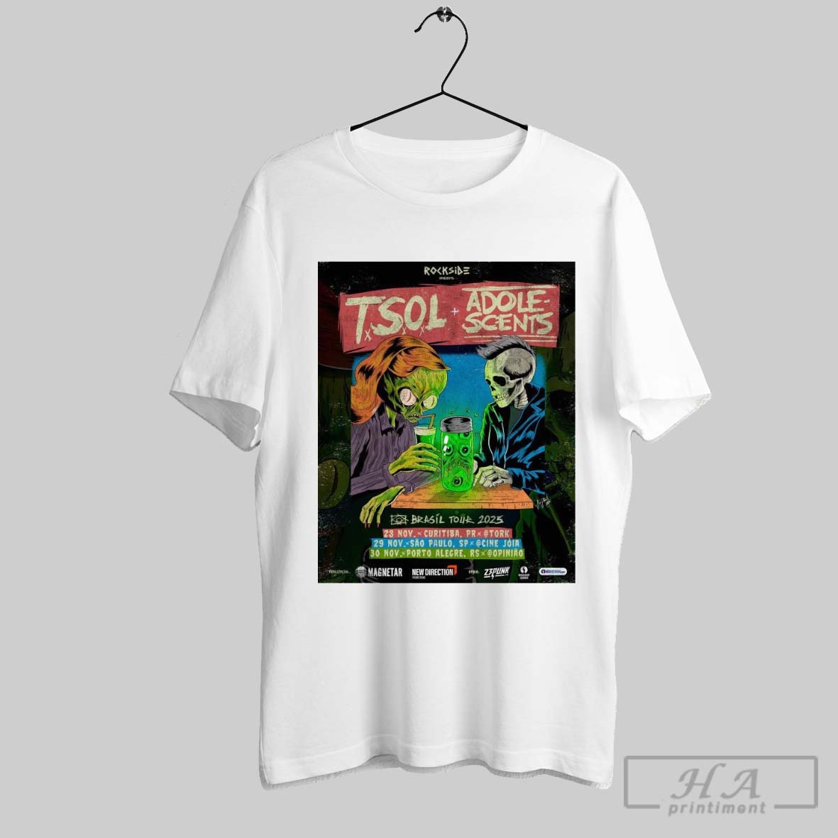 Official Tsol Adolescents Brasil Tour 2025 Poster Curitiba Sao Paulo Porto Alegre Concert Dates T Shirt