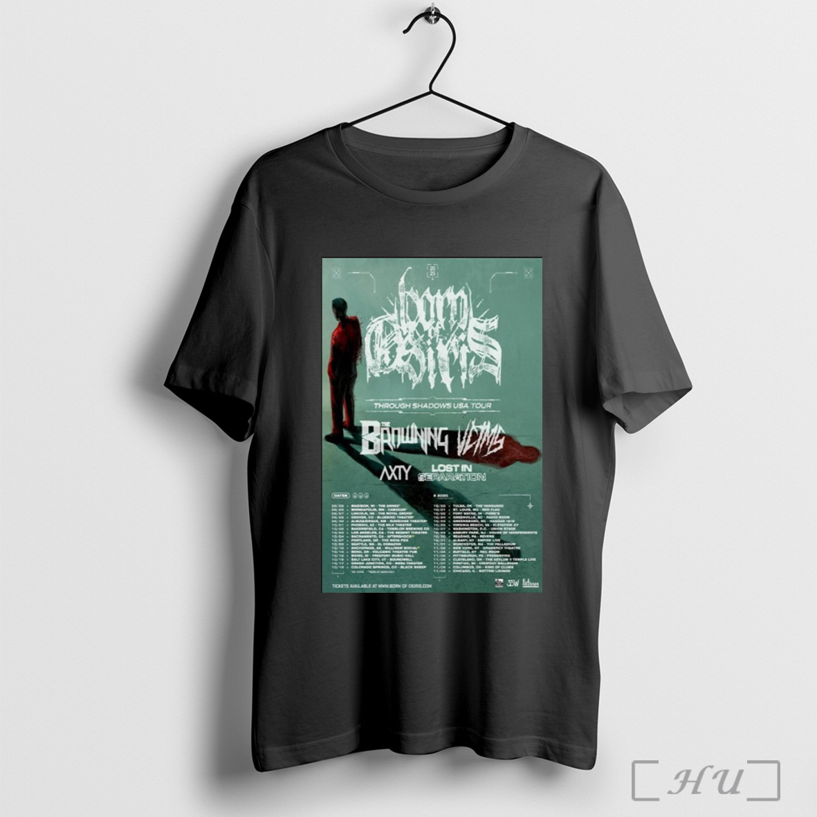 Officials Born Of Osiris Through Shadows Usa Tour 2025 Poster T Shirt Sweatshirt