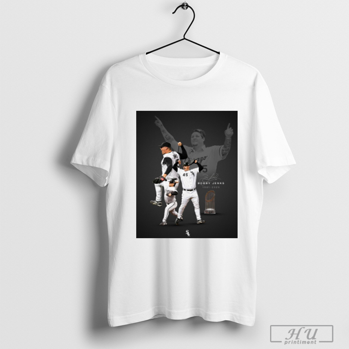 Officials Former Chicago White Sox All Star Pitcher And 2005 World Series Champion Bobby Jenks Passed Away 1981 2025 Signature Poster T Shirt Sweatshirt