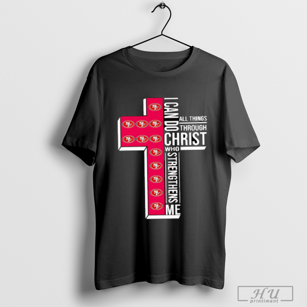 Officials I Can Do All Things Through Christ Who Strengthens Me San Francisco 49ers Logo T Shirt Sweatshirt