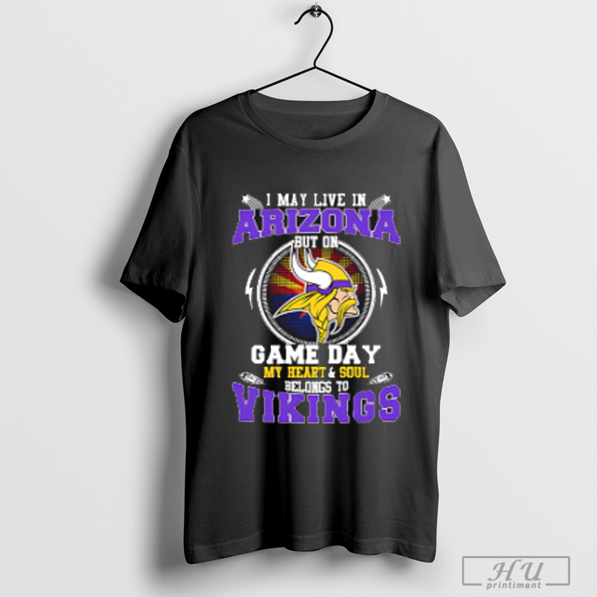 Officials I May Live In Arizona But On Game Day My Heart Soul Belongs To Minnesota Vikings T Shirt Sweatshirt