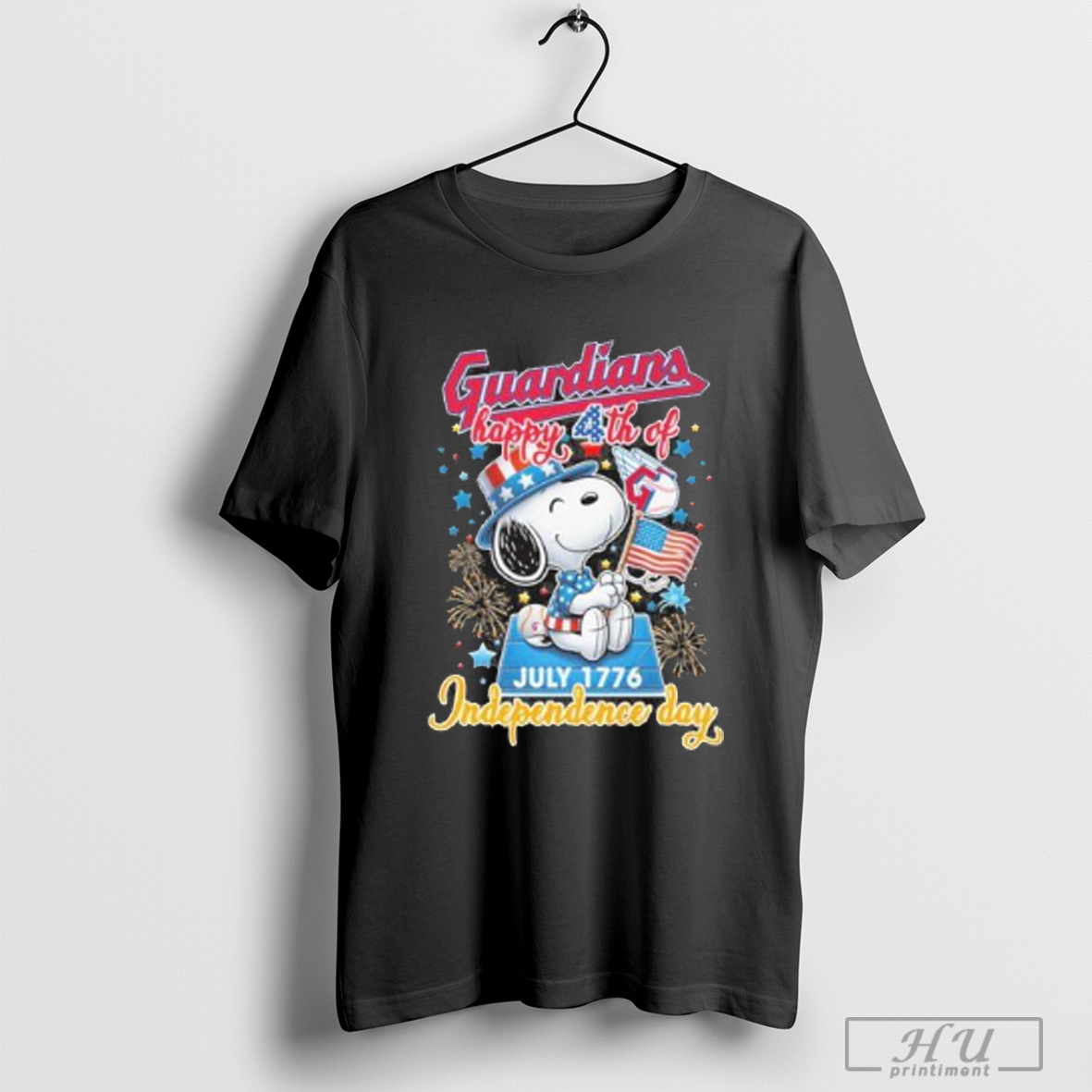 Officials Snoopy X Cleveland Guardians Happy 4th Of July 1776 Independence Day 2025 T Shirt Sweatshirt