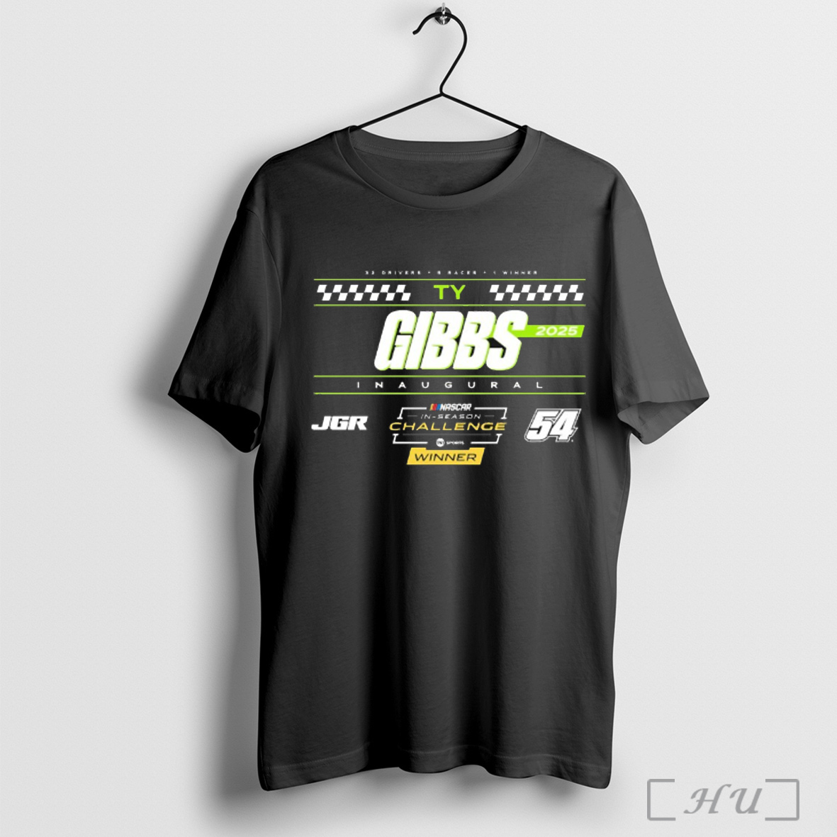 Officials Ty Gibbs Checkered 2025 Nascar Cup Series In Season Challenge Winner Shirt Sweatshirt
