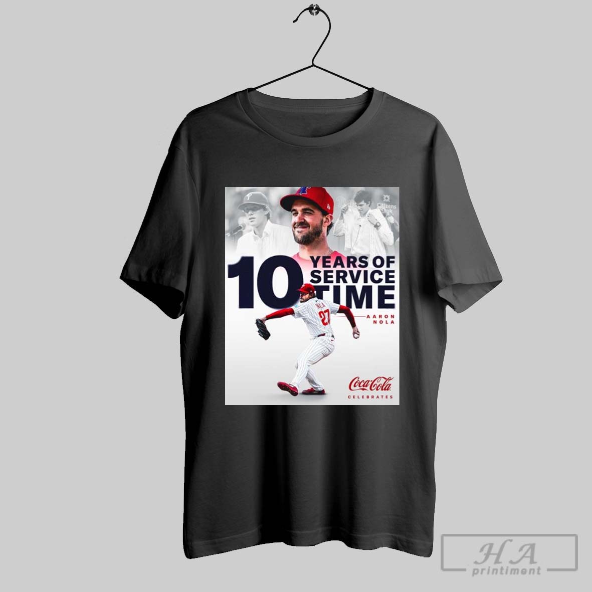 Philadelphia Phillies Aaron Nola 10 Years Of Service Time Shirt