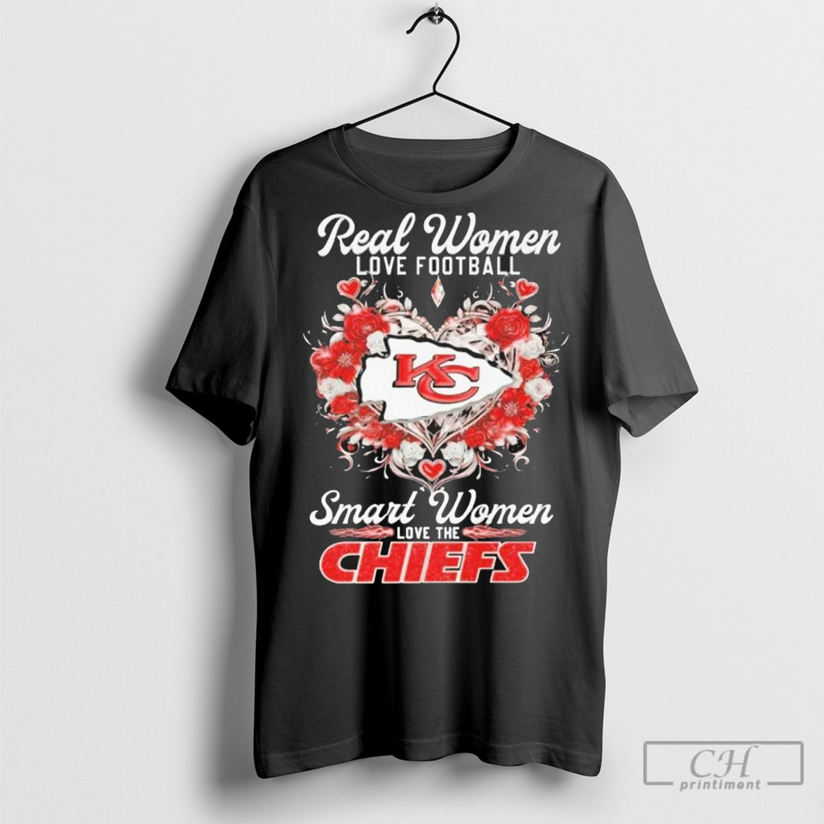 Real Women Love Football Smart Women Love The Kansas City Chiefs Logo 2025 T Shirt