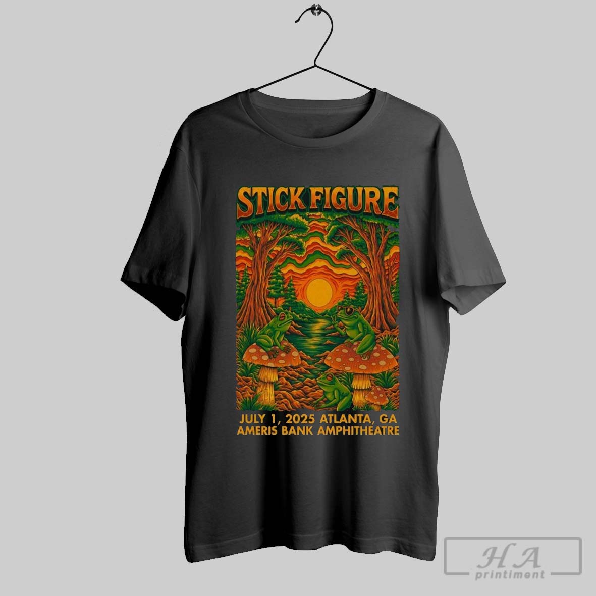 Stick Figure Jul 1 2025 Ameris Bank Amphitheatre In Alpharetta Ga Frog T Shirts