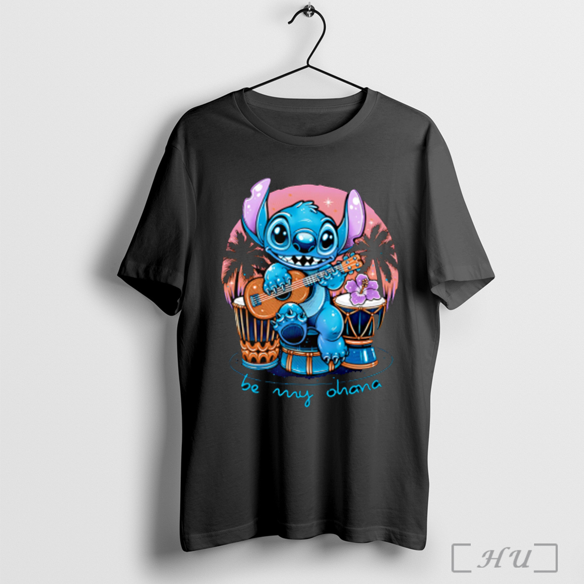 Stitch Playing Guitar Be My Ohana T Shirt Sweatshirt