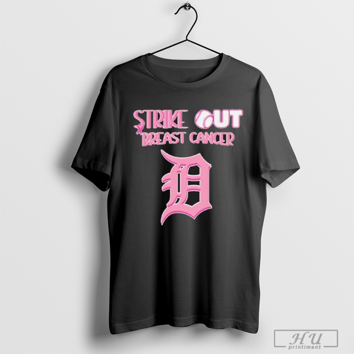 Strike Out Breast Cancer X Detroit Tigers Logo T Shirt Sweatshirt