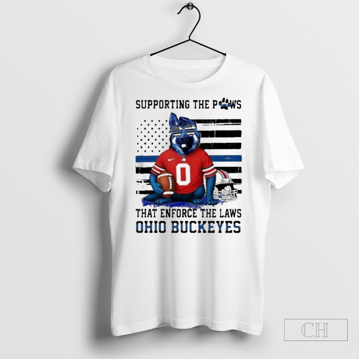 Supporting The Paws That Enforce The Laws Ohio State Buckeyes T Shirt