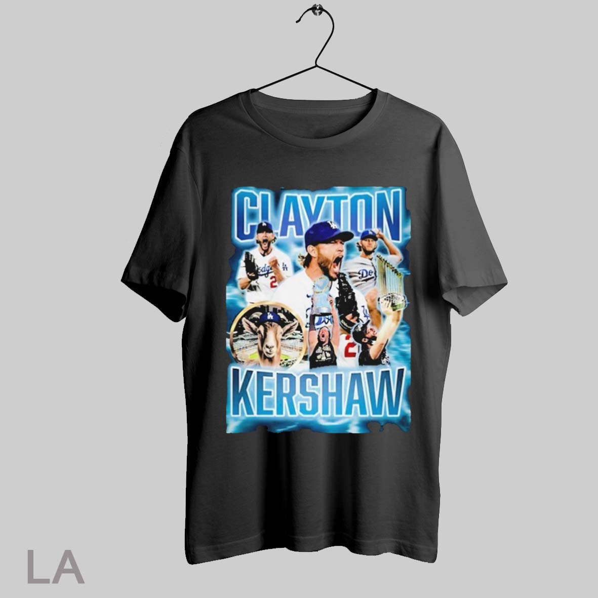 Top Clayton Kershaw The Goat Blk T Shirt Sweatshirt Hoodie Shirt
