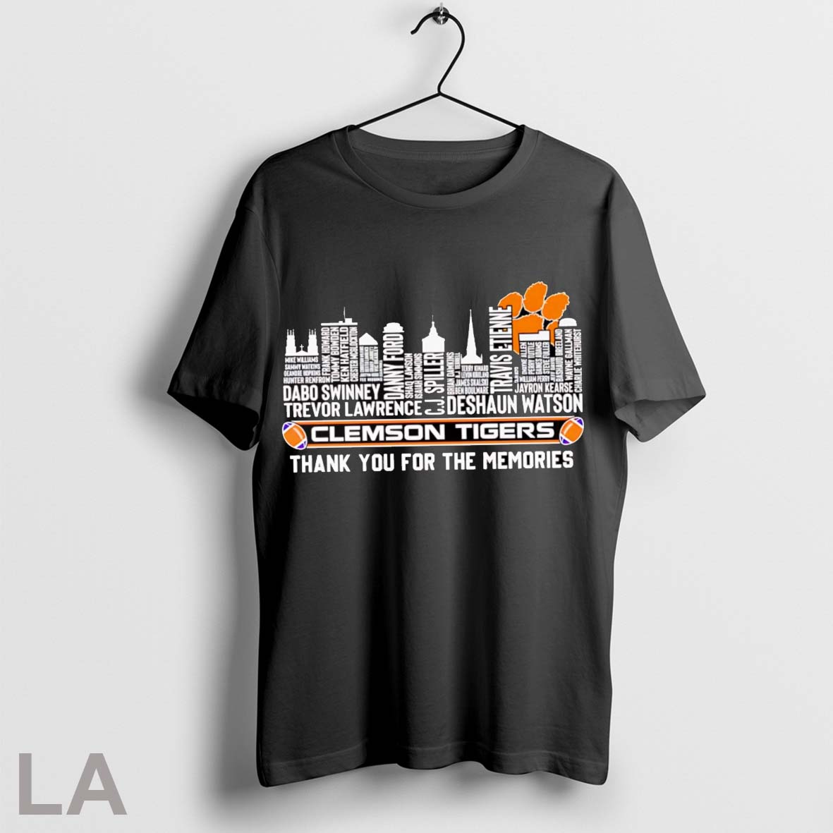 Top Skyline Name Clemson Tigers Thank You For The Memories T Shirt Sweatshirt Hoodie Shirt