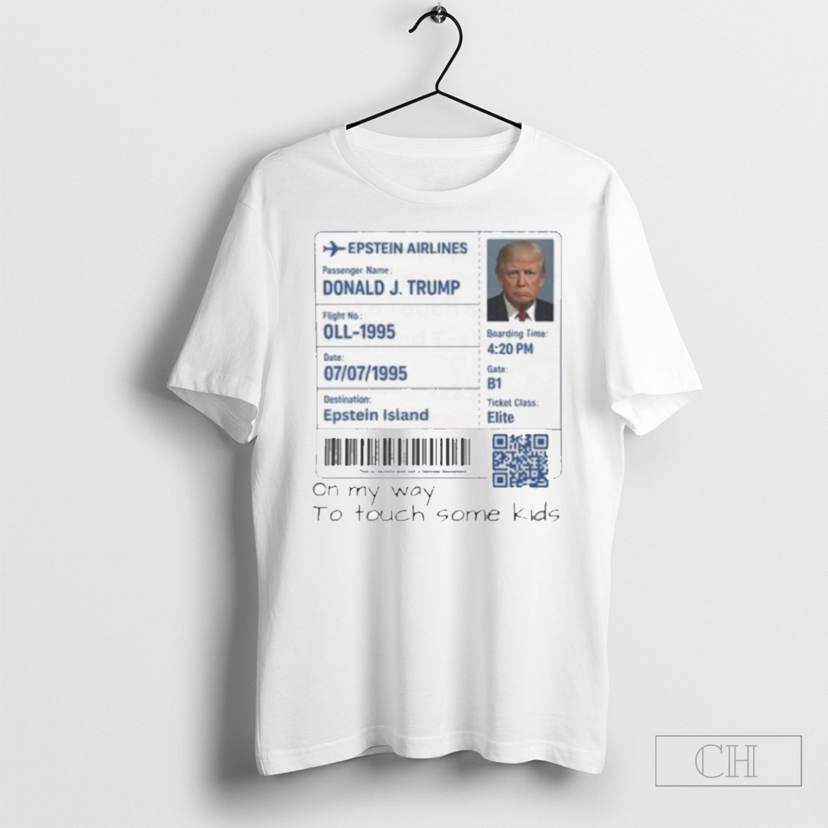 Trump Epstein Airlines On My Way To Touch Some Kids Island T Shirt