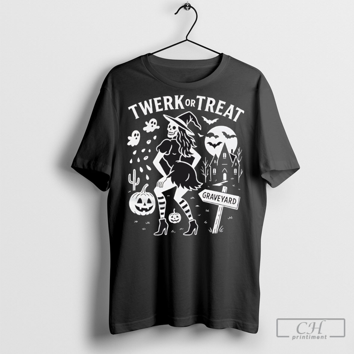 Twerk Or Treat Graveyard Tee Shirt Sweatshirt
