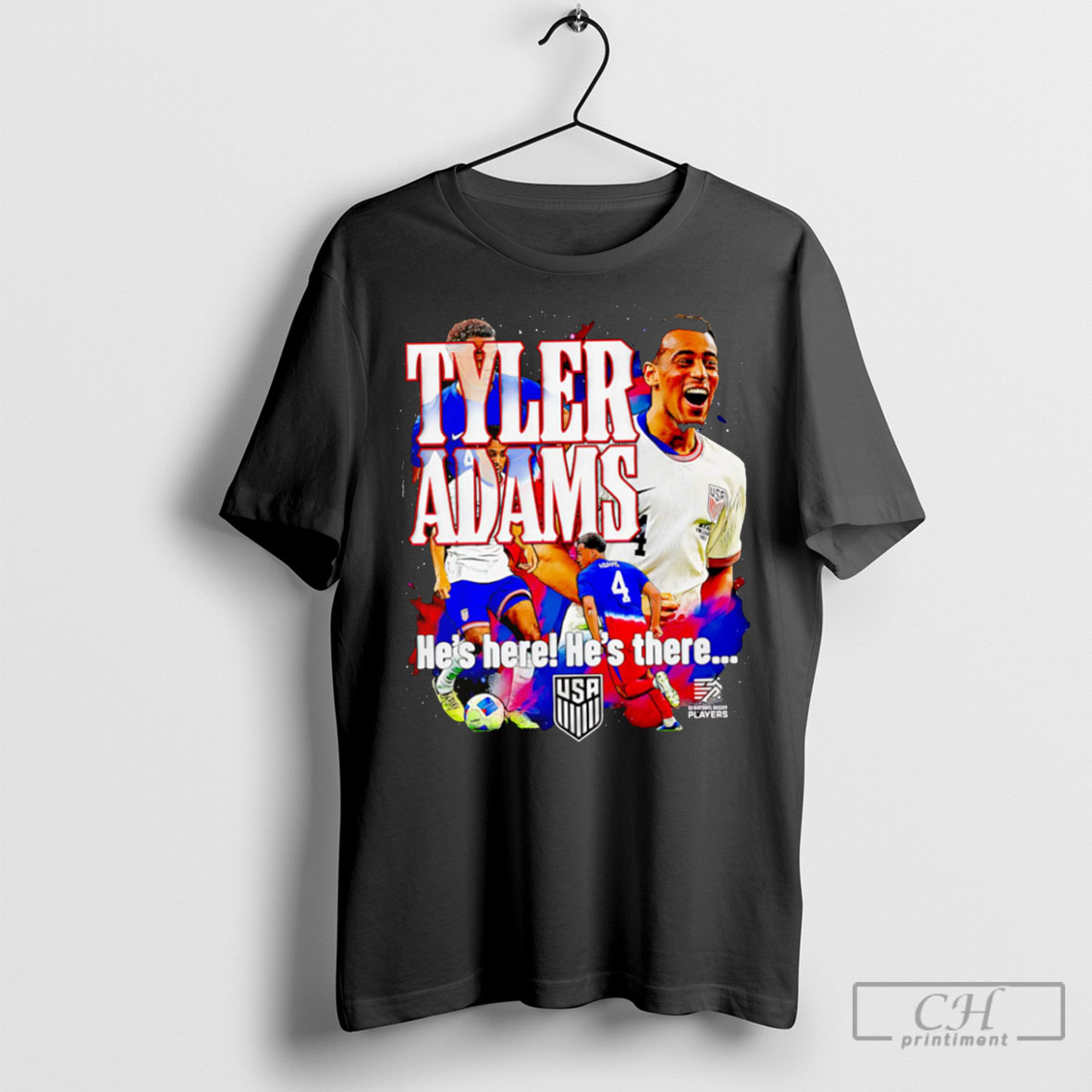 Usmnt Tyler Adams Hes Here Hes There Graphic Tee Shirt Sweatshirt