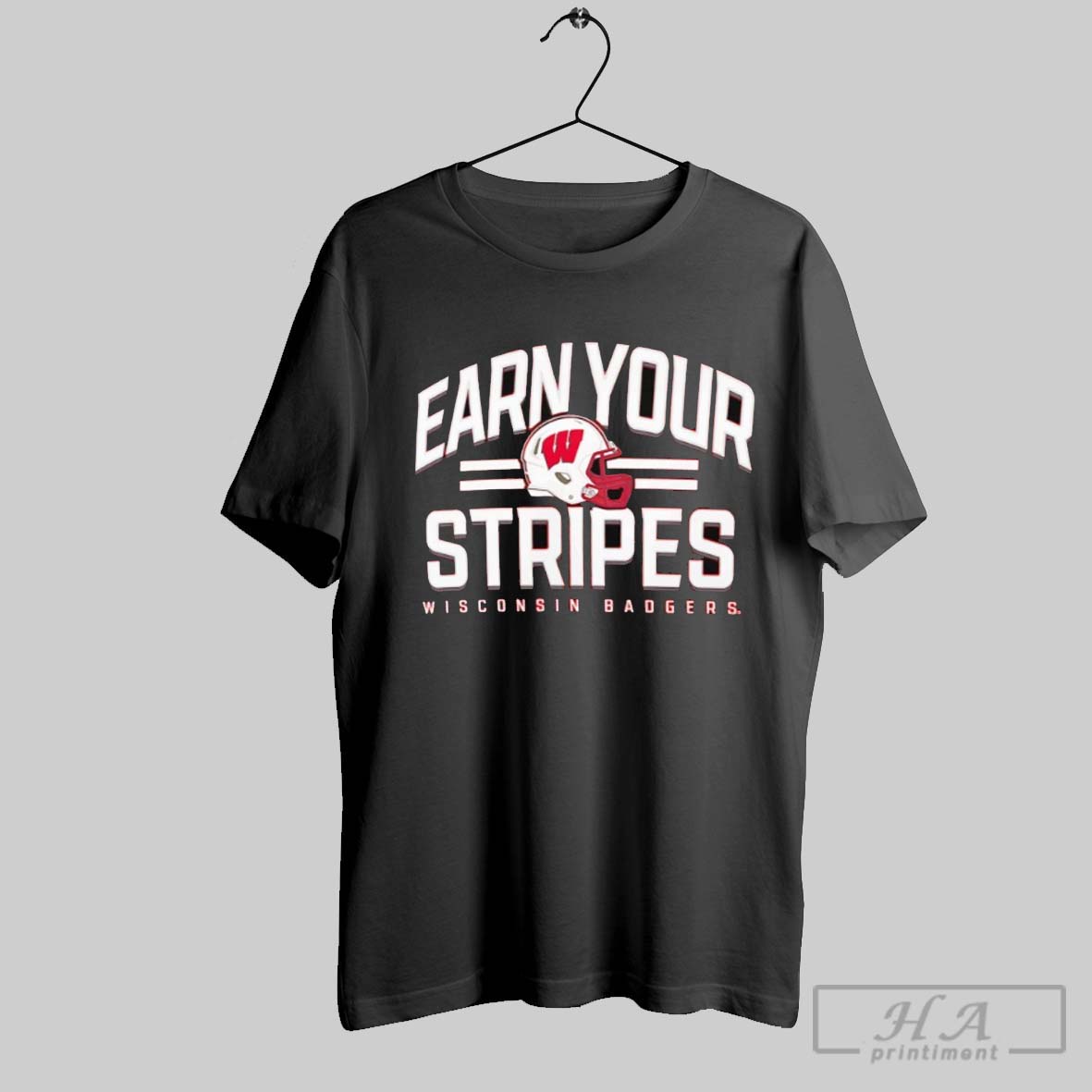 Wisconsin Badgers Earn Your Stripes Helmet Shirt