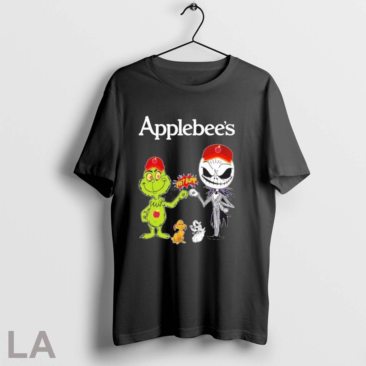 2025 Grinch X Jack Skellington Fist Bump Friends Applebees Shirt
