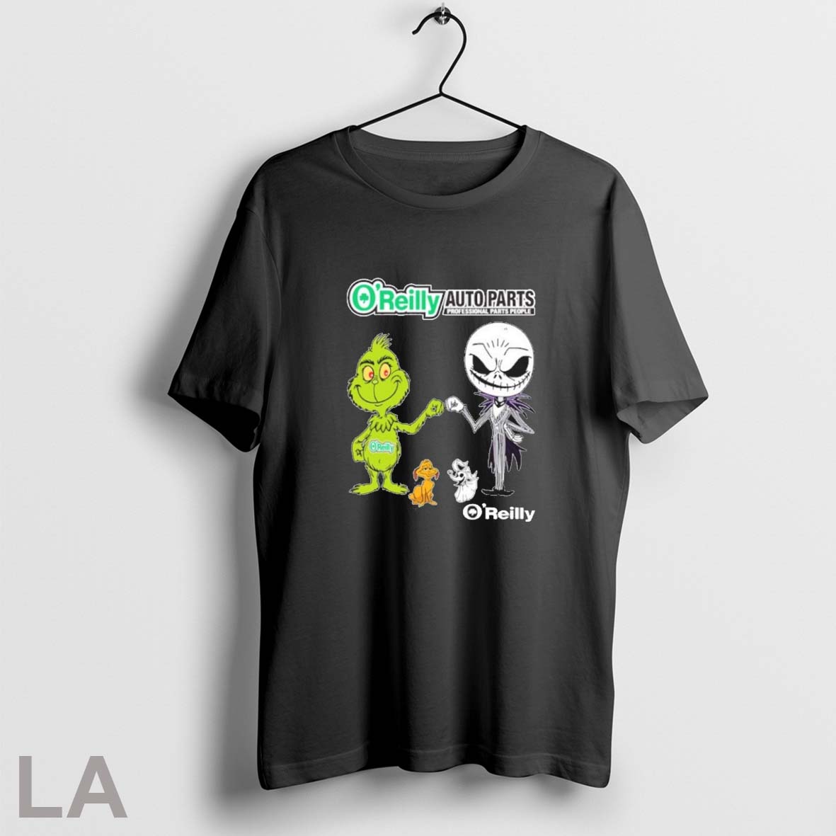 2025 Grinch X Jack Skellington Fist Bump Friends Oreilly Shirt