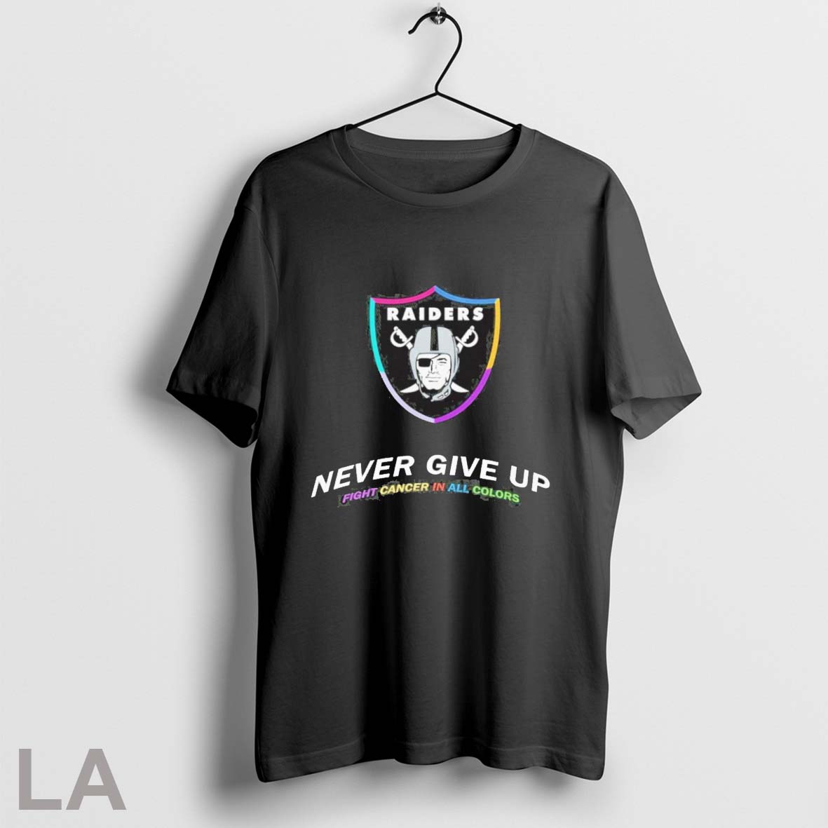 2025 Las Vegas Raiders Never Give Up Fight Cancer In All Colors Shirt