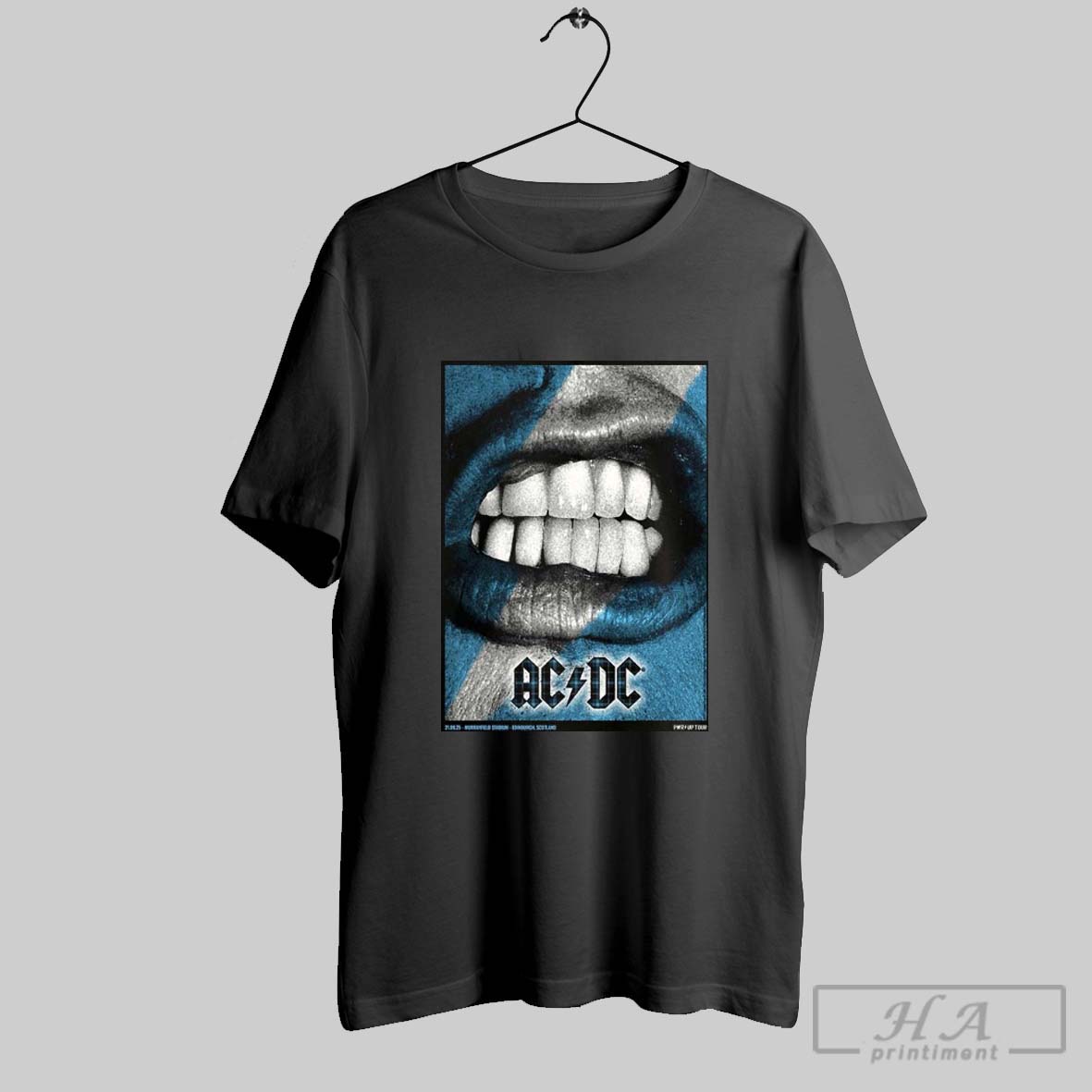 Acdc Concert Poster At Murrayfield Stadium In Edinburgh Scotland On August 21 2025 Pwr Up Tour Artwork Unisex T Shirt