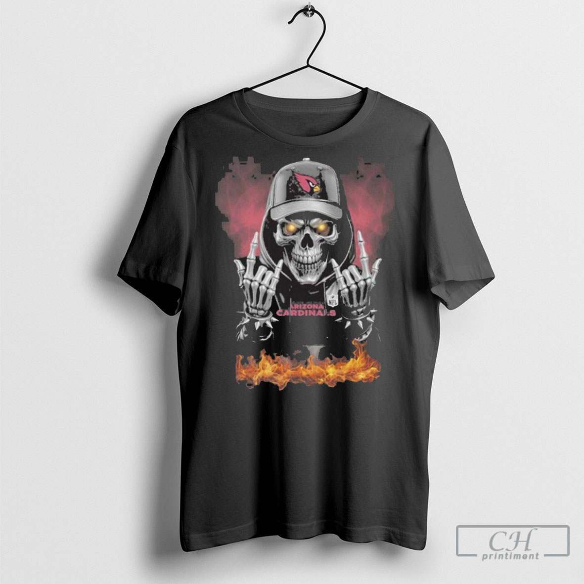 Arizona Cardinals Skull Hand Fire Shirt