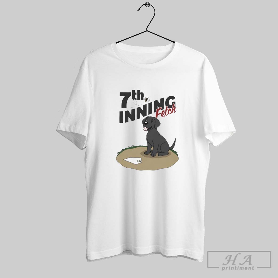 Black Lab 7th Inning Fetch Baseball T Shirts