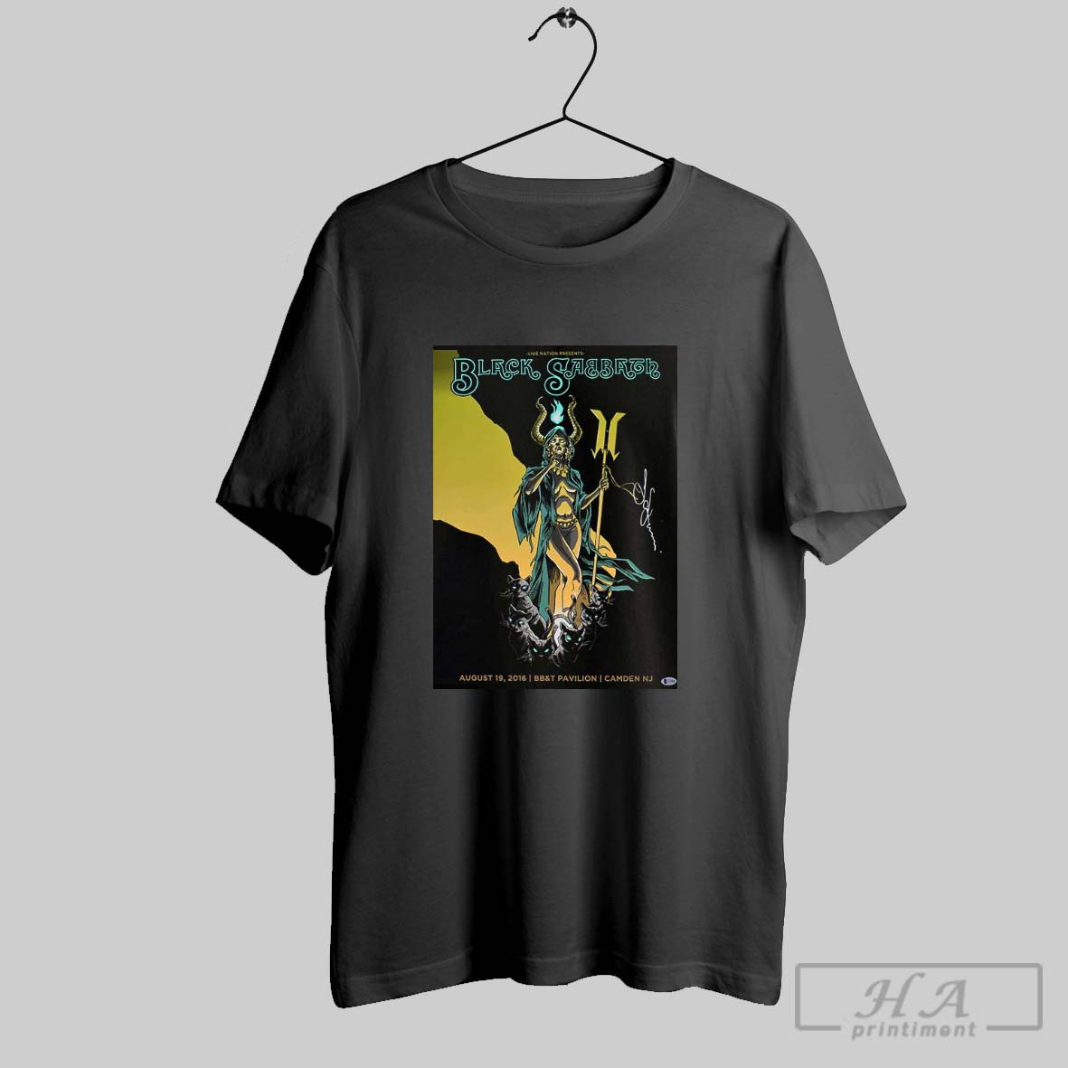 Black Sabbath Concert Poster At Bbt Pavilion In Camden Nj On August 19 2016 The End Tour Goddess And Cats Artwork Unisex T Shirt