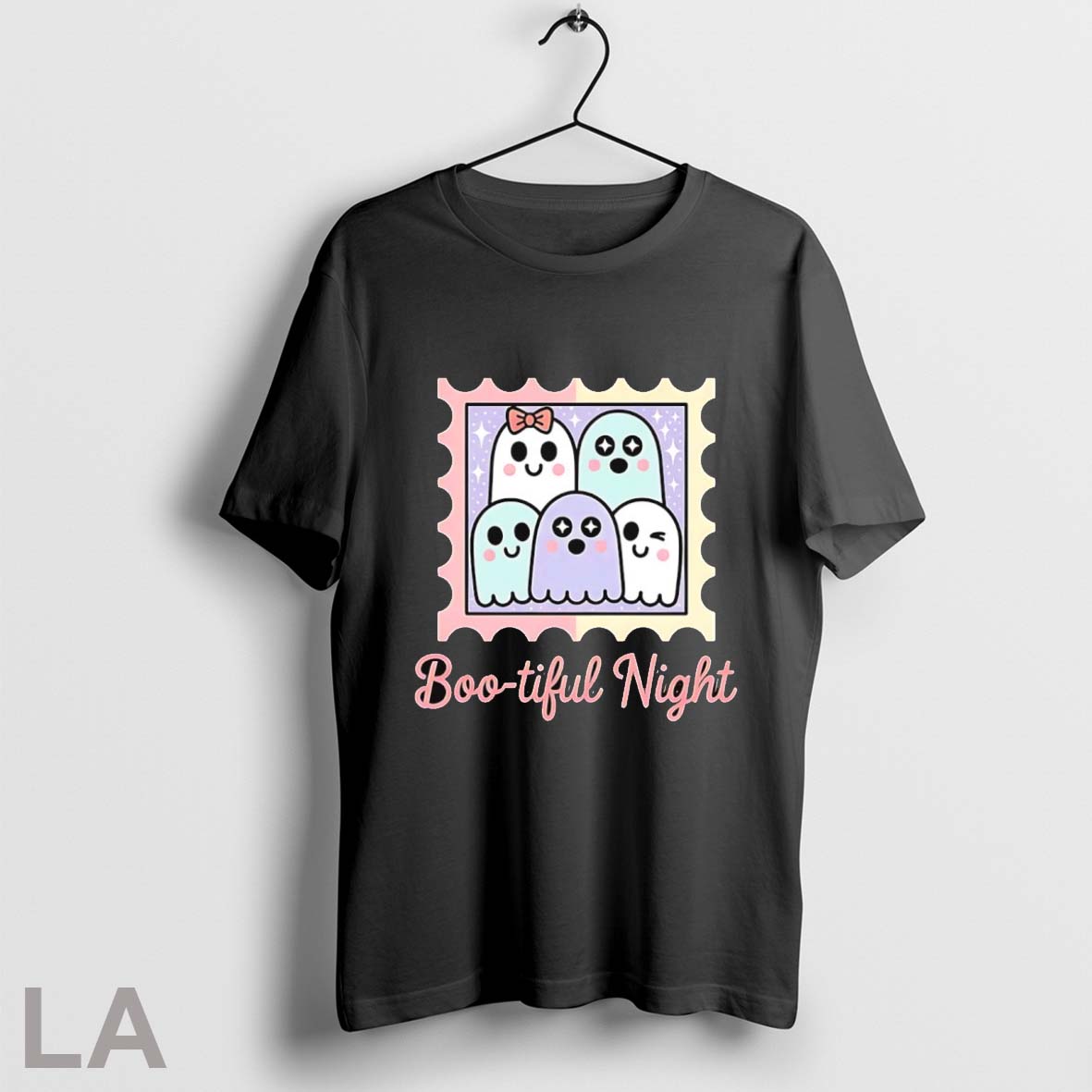 Boo Tiful Night Cute Ghost Stamp Halloween Shirt