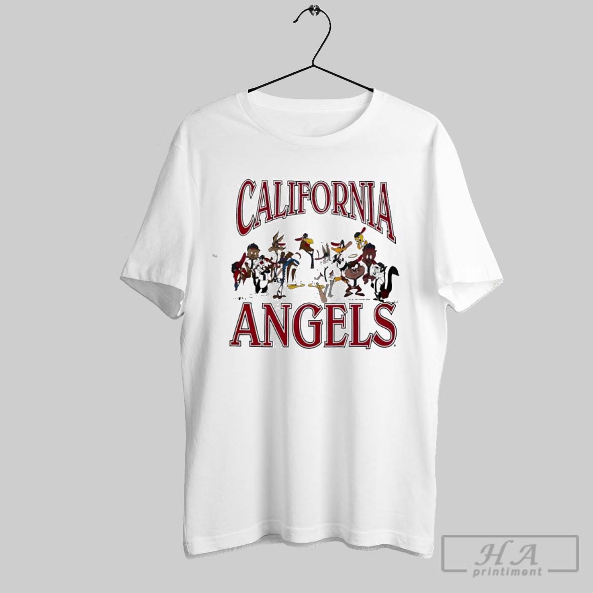 California Angels Baseball Looney Tunes Characters Shirt