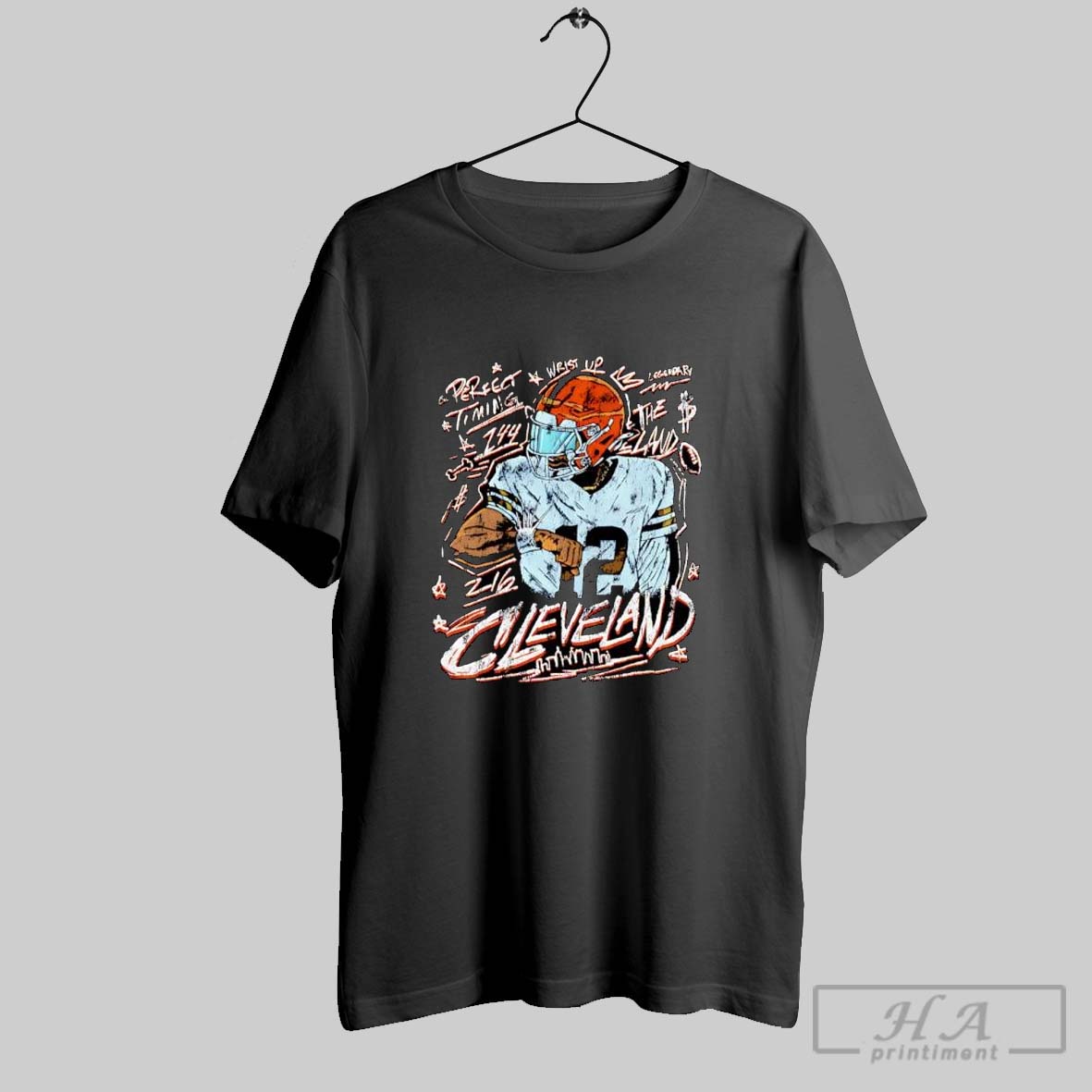 Cleveland Football Perfect Timing The Land Retro Shirt Hoodie Sweater Longsleeve And V Neck T Shirt