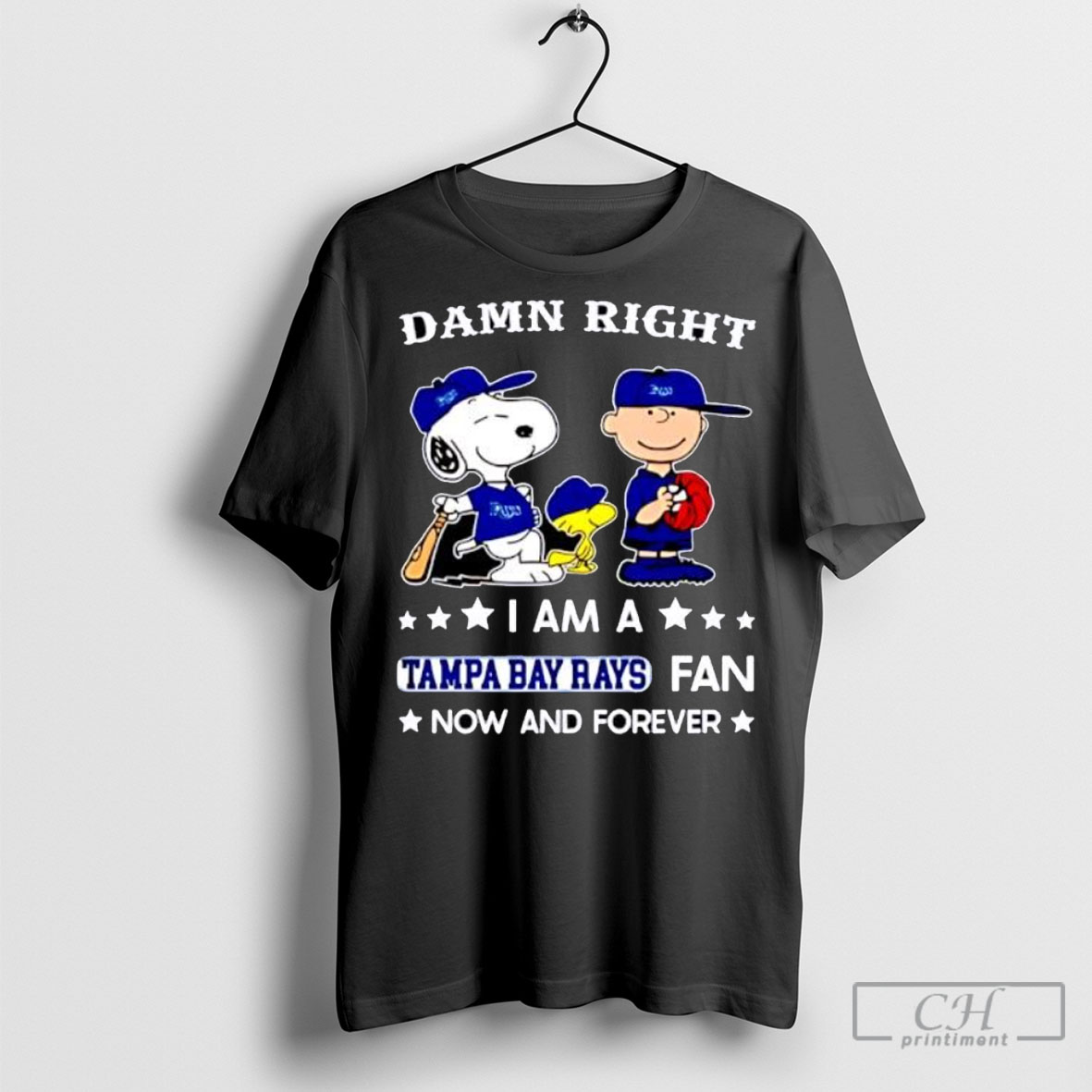 Damn Right I Am A Rays Fan Now And Forever Snoopy And Charlie Brown Shirts Hoodie