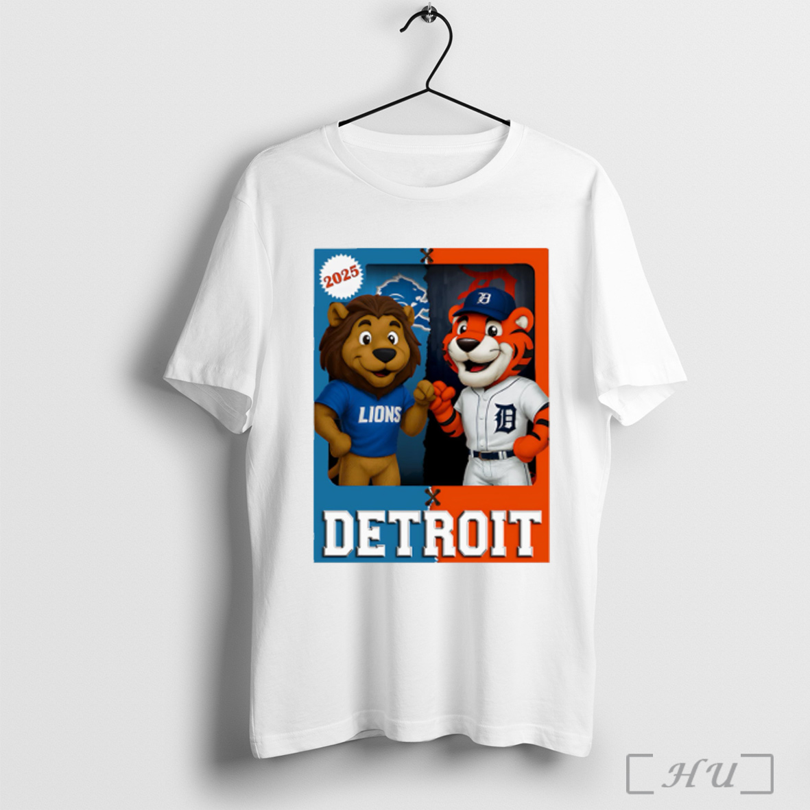 Detroit Lions And Detroit Tigers Mascot Play Card T Shirt Sweatshirt