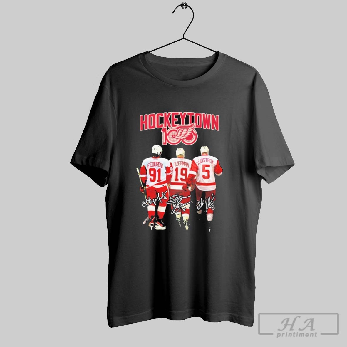 Detroit Red Wings Hockeytown 100 Signatures T Shirts