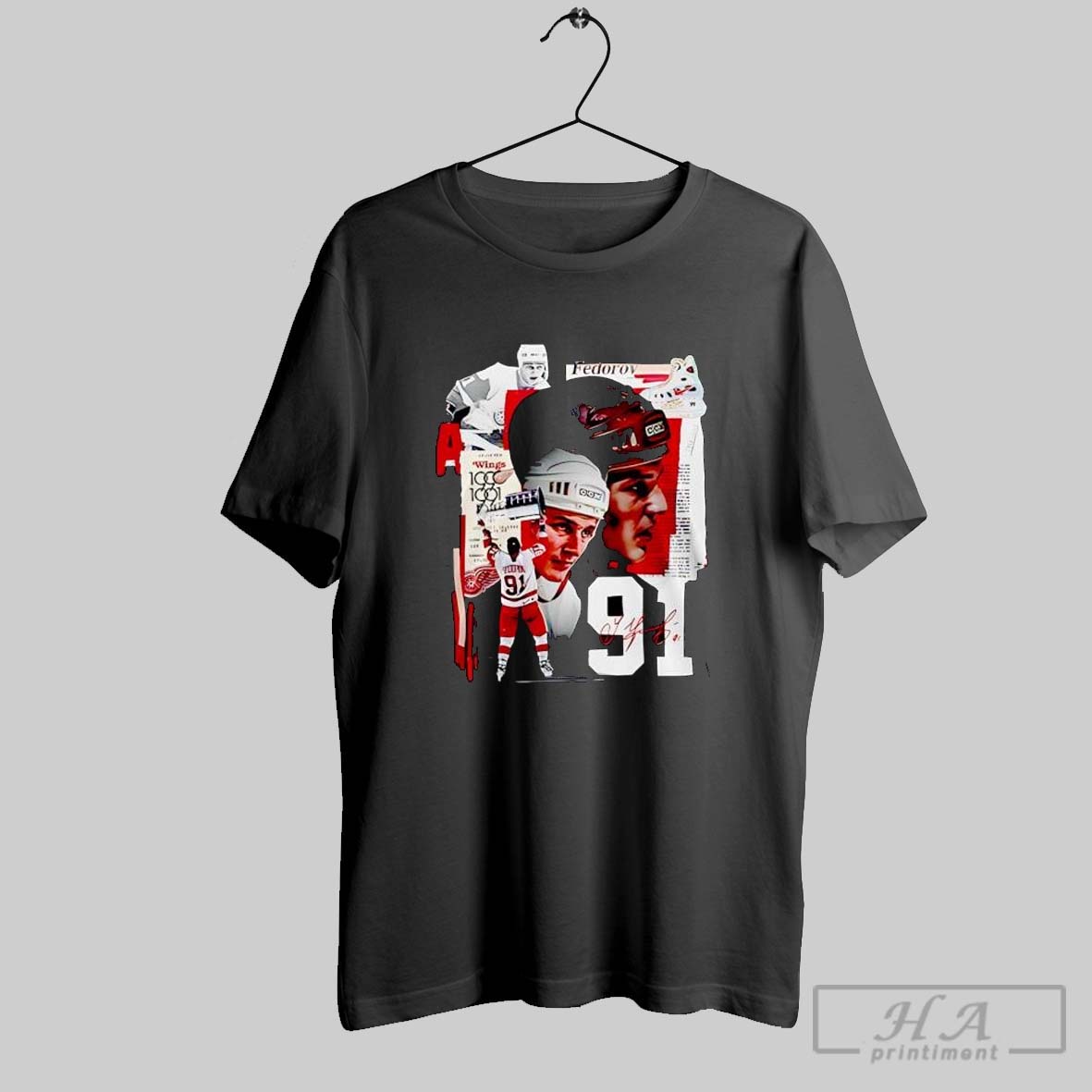 Detroit Red Wings X Sergei Fedorov Signature Red Shirt Hoodie Sweater Longsleeve And V Neck T Shirt