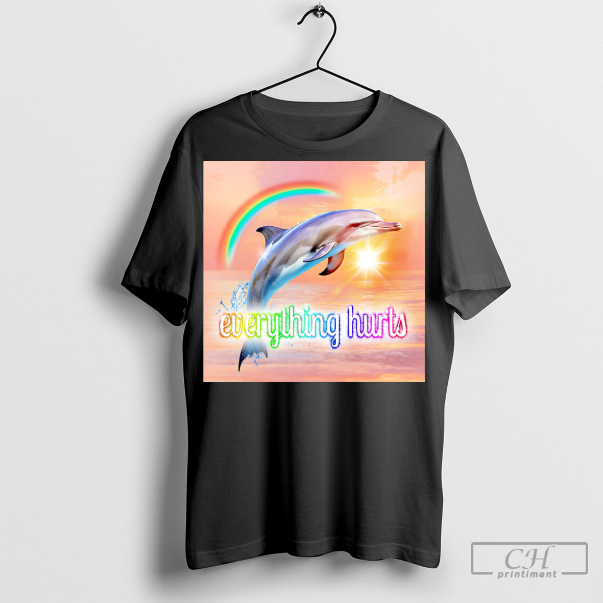 Dolphin Everything Hurts Sweater Tee Shirt