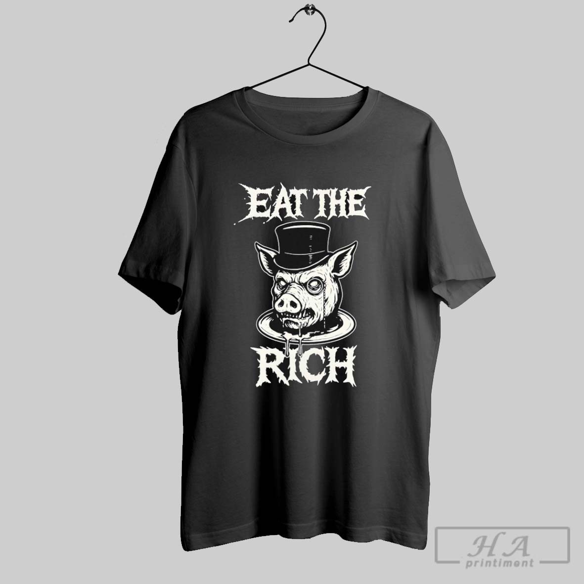 Eat The Rich Pig Head T Shirts