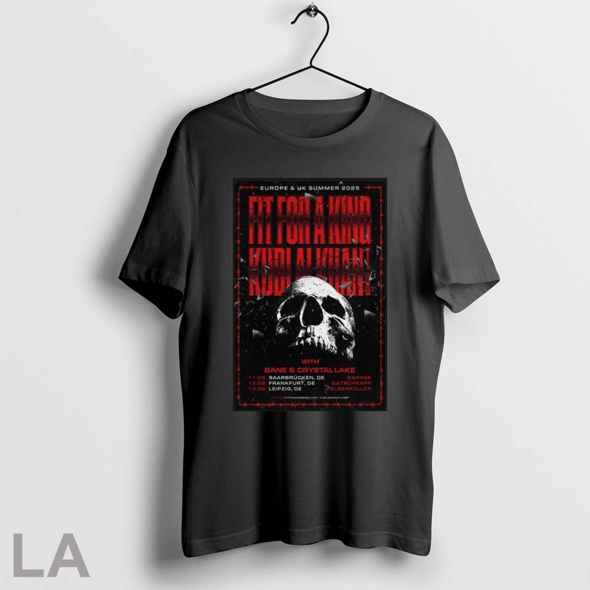 Fit For A King Europe Uk Summer 2025 Bane And Crystal Lake Skull T Shirts