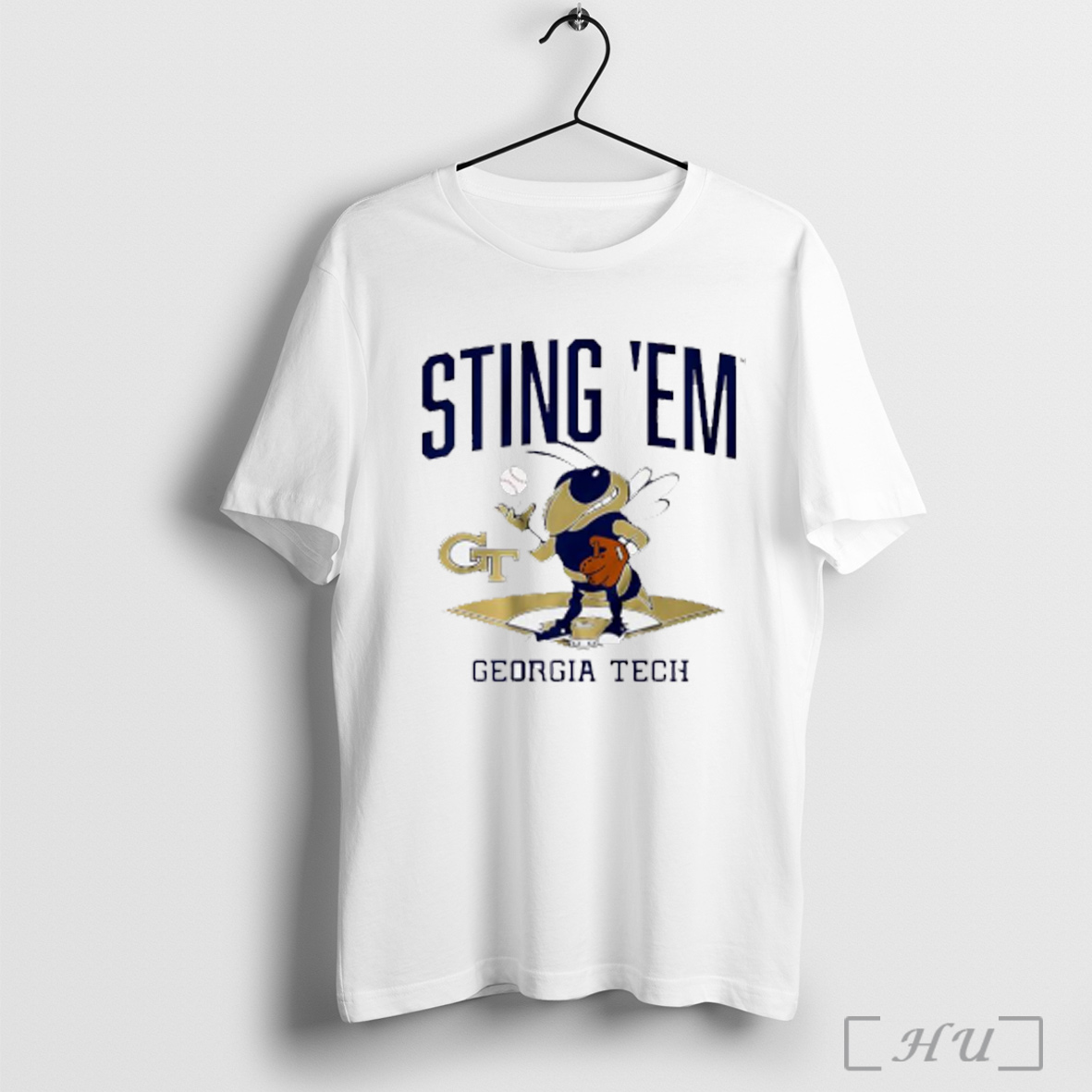 Georgia Tech Yellow Jackets Sting Em Baseball Mascot T Shirt Sweatshirt