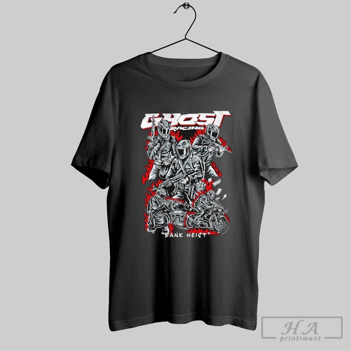 Ghost Racing Bank Heist T Shirts