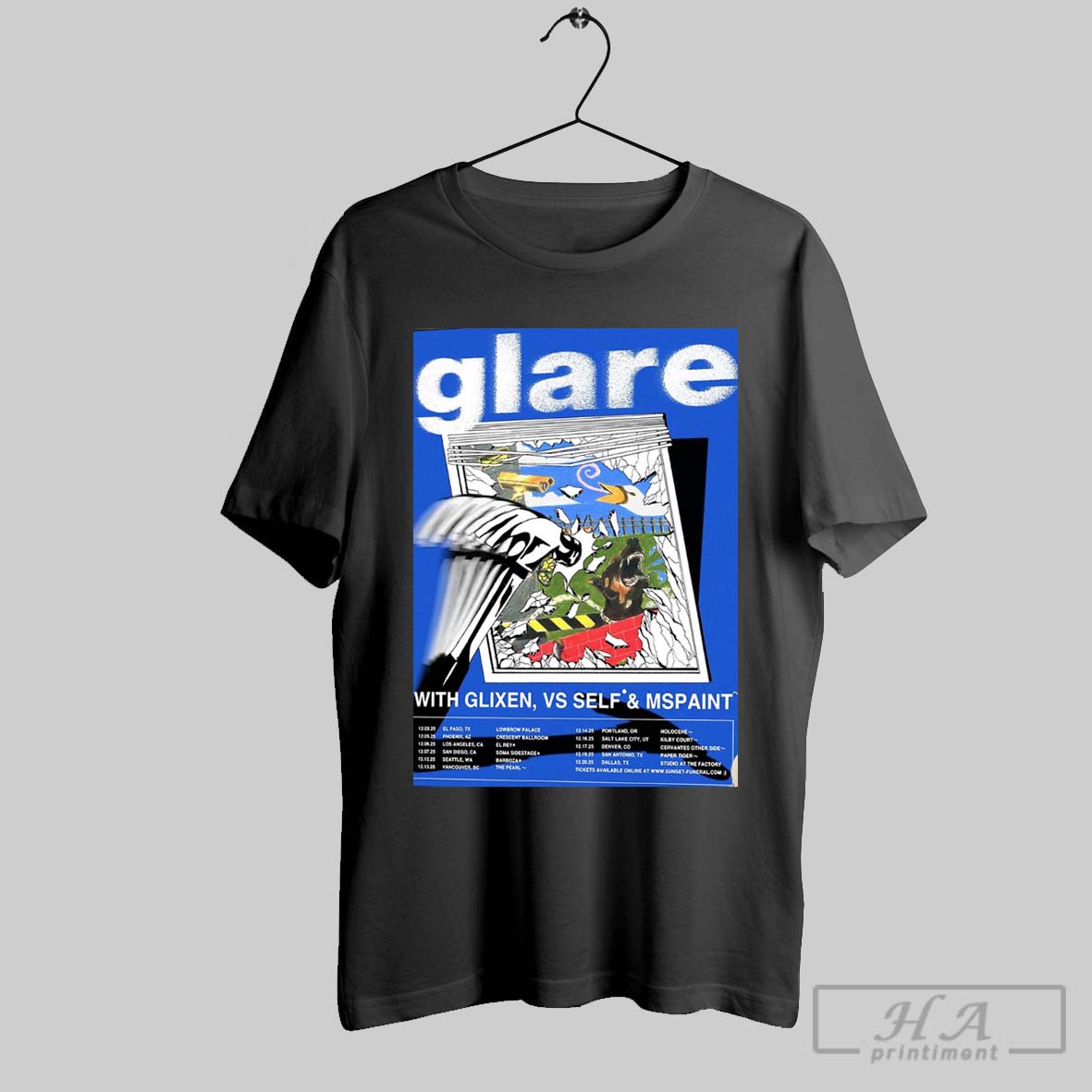 Glare Tour Poster Across North America December 2025 With Glixen Vs Self Mspaint Home Decor Poster Canvas