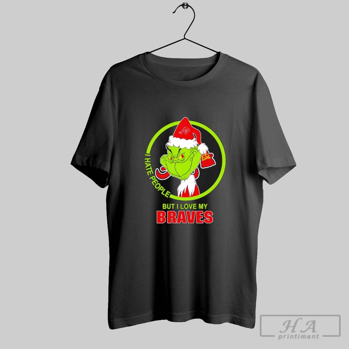 Grinch I Hate People But I Love My Atlanta Braves Shirt