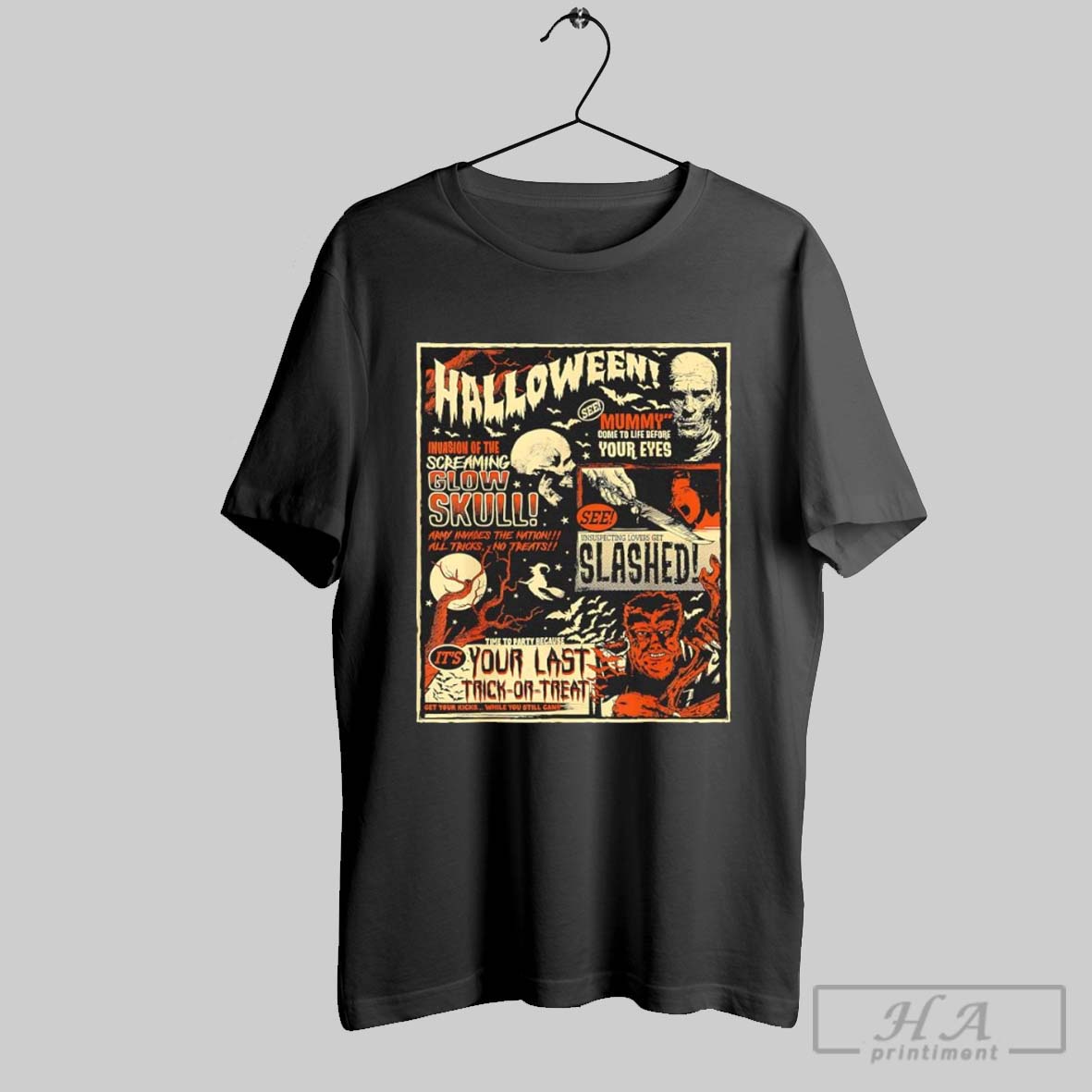 Halloween Vintage Horror Movie Poster Terror Old Time Shirt