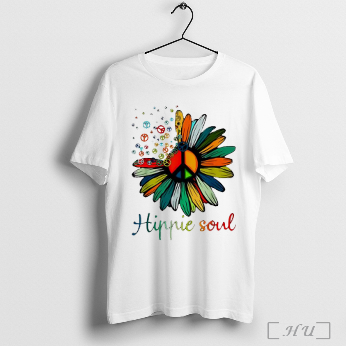 Hippie Soul Daisy Peace Camping Colored Letters T Shirt Sweatshirt